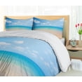 thumbnail image 5 of Ambesonne Nature Duvet Cover Set, Tropical Sea Coast Sky, 2-Calking, Cream Blue, 5 of 6