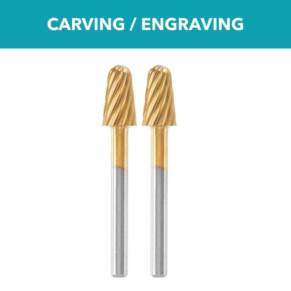 Dremel Max Life 117HP 1/4" (6.4mm) High Performance Rotary Carving Bit, 2-Pack 1/4 in