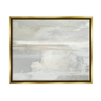 Stupell Industries Modern Grey Scenery Abstract Painting Gold Floater Framed Canvas Art Print Wall Art, 21 x 17