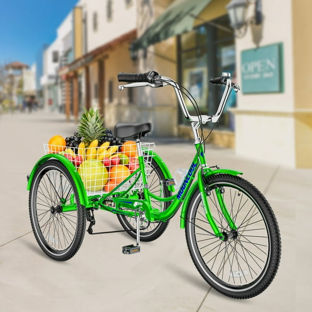 Mooncool Adult Tricycle 16/20/24/26 inch 7 Speed, Three Wheel Bicycle