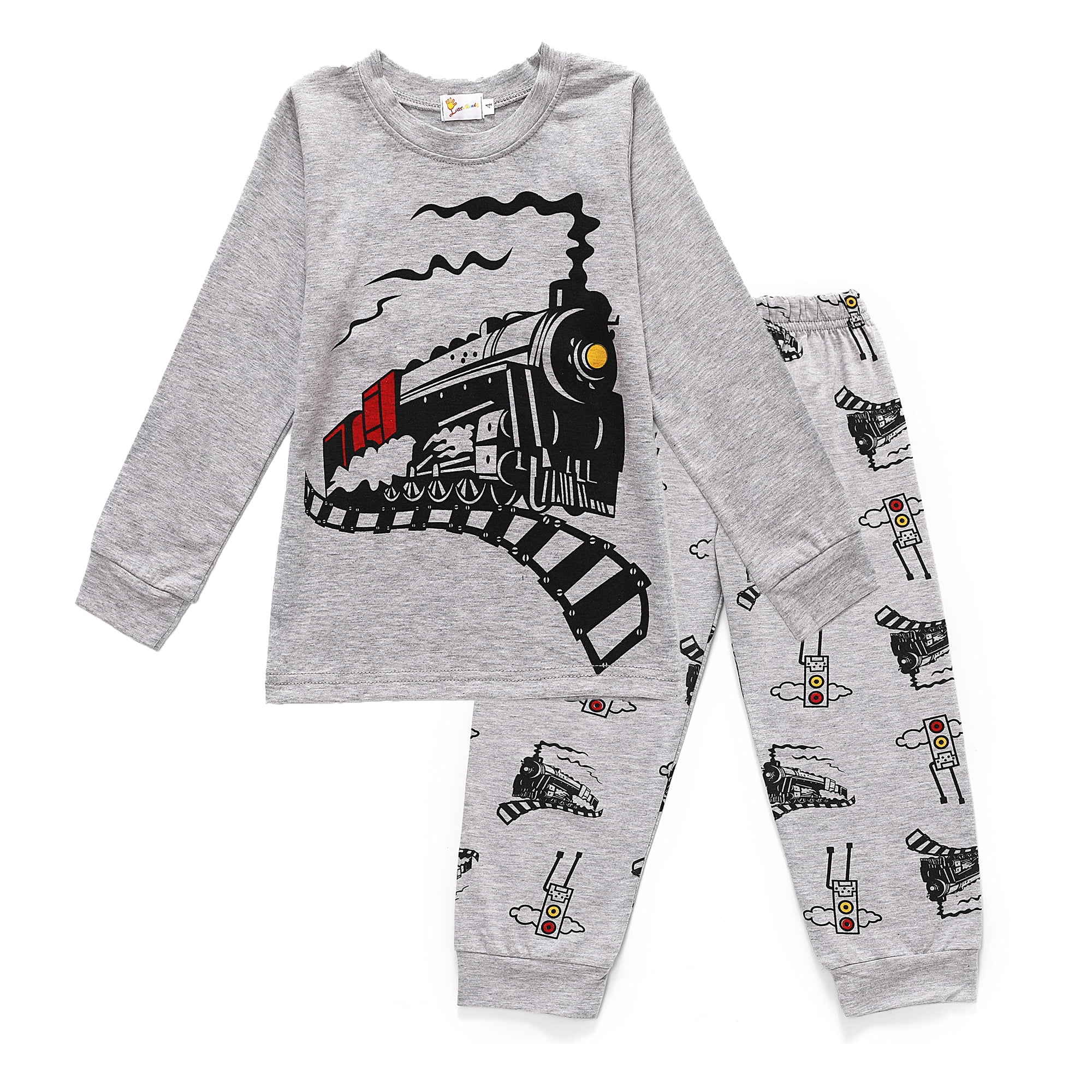 Toddler Boys Pajamas Dinosaur 100/% Cotton Kids Train 2 Piece Pjs Sets Sleepwear Clothes Set 1-7 T