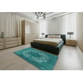 thumbnail image 5 of Ahgly Company Machine Washable Indoor Rectangle Industrial Modern Teal Green Area Rugs, 7' x 10', 5 of 7