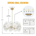 thumbnail image 3 of 23.6" French Crystal Chandelier, Modern Minimalist Gold Iron + Glass Ceiling Light Fixture, 3-Tier Transparent Glass, Adjustable 21.7" Chain, E14*9 Sockets  for Living Room & Bedroom, 3 of 10
