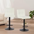 thumbnail image 2 of PU Leather Barstools with Large 41.5cm Base, Height Adjustable Swivel Counter Bar Stools Kitchen Pub Dining Chair with Backrest and Footrest, 2 of 9