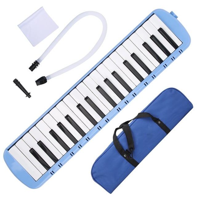 Teclado de 37 teclas Melodica, instrumento musical de viento para principiantes, entrenamiento profesional, azul