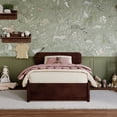 thumbnail image 5 of AFI Capri Twin Solid Wood Platform Bed with Panel Footboard and Twin Trundle, Walnut, 5 of 17
