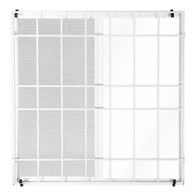 ventana corrediza con protector blanca 90 x 90 cm (anchoxalto)