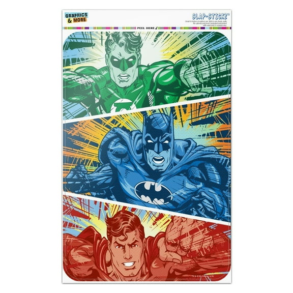 Justice League Batman, Green Lantern and Superman Red, Blue and Green Home Business Office Sign
