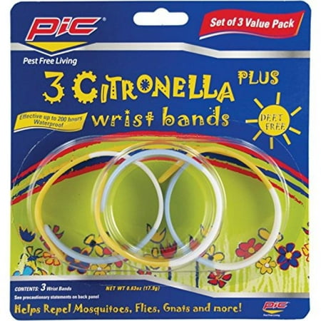 PIC BAND-3 Citronella Plus Wristband to Keep Away from Bugs (2 Packs of (Best Way To Keep Bugs Away From Patio)
