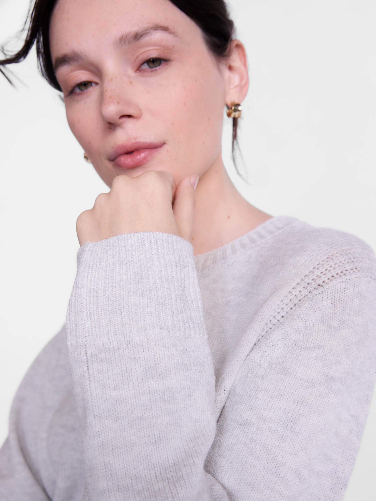 Scenario Women's and Women's Plus Cozy Crewneck Sweater with Long Sleeves, Sizes XS-4X