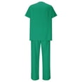 thumbnail image 6 of Caywon Women's Elastic Short Sleeved Hand Washing Clothes Solid Color Spring Summer Lightweight Breathable Loose Work Clothes(Green,L), 6 of 7