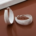 thumbnail image 2 of Opolski 1 Pair Women's Fashion Korean Style Enclosure Hoop Earrings Silver Plated Jewelry, 2 of 6
