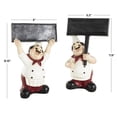 thumbnail image 3 of 5"W, 8"H White Polystone Kitchen Decorative Figurine Chef Sculpture with Chalkboard Signs, by DecMode (2 Count), 3 of 9