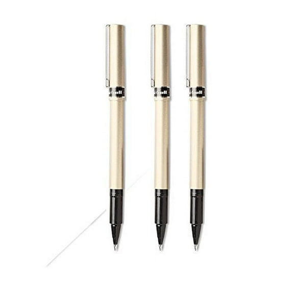 uni-ball Deluxe Fine Point Roller Ball Pens, 3 Black Ink Pens (60052)