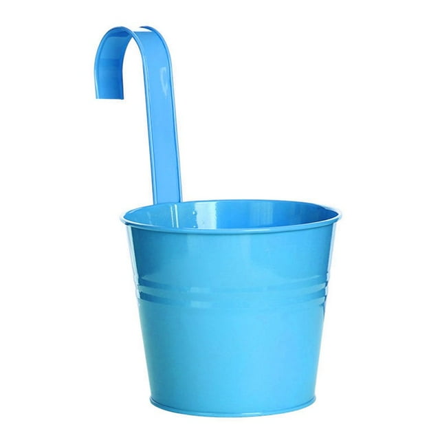 Pot de Fleurs Suspendu Style Naturel Robuste Seau en Métal Exquis pour Balcon