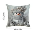 thumbnail image 2 of PuSpu Christmas Celebration Supplies Christmas Pillowcase 18x18in 1 Piece Winter Snowman Cushion Cover Christmas Throw Pillowcase Sofa Bed Home Decoration Christmas Indoor/Outdoor Decoration, 2 of 5