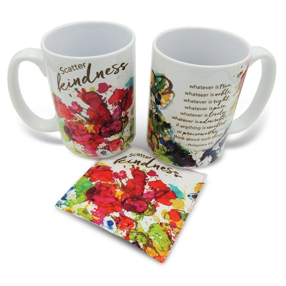 Mug W/Fabric Coaster-Lovitude-Scatter Kindness (15 Oz)
