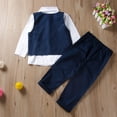 thumbnail image 4 of Awoscut Toddler Kid Boy Tops Shirt Waistcoat Tie Pants Formal Suit Outfit Clothes Set, 4 of 5