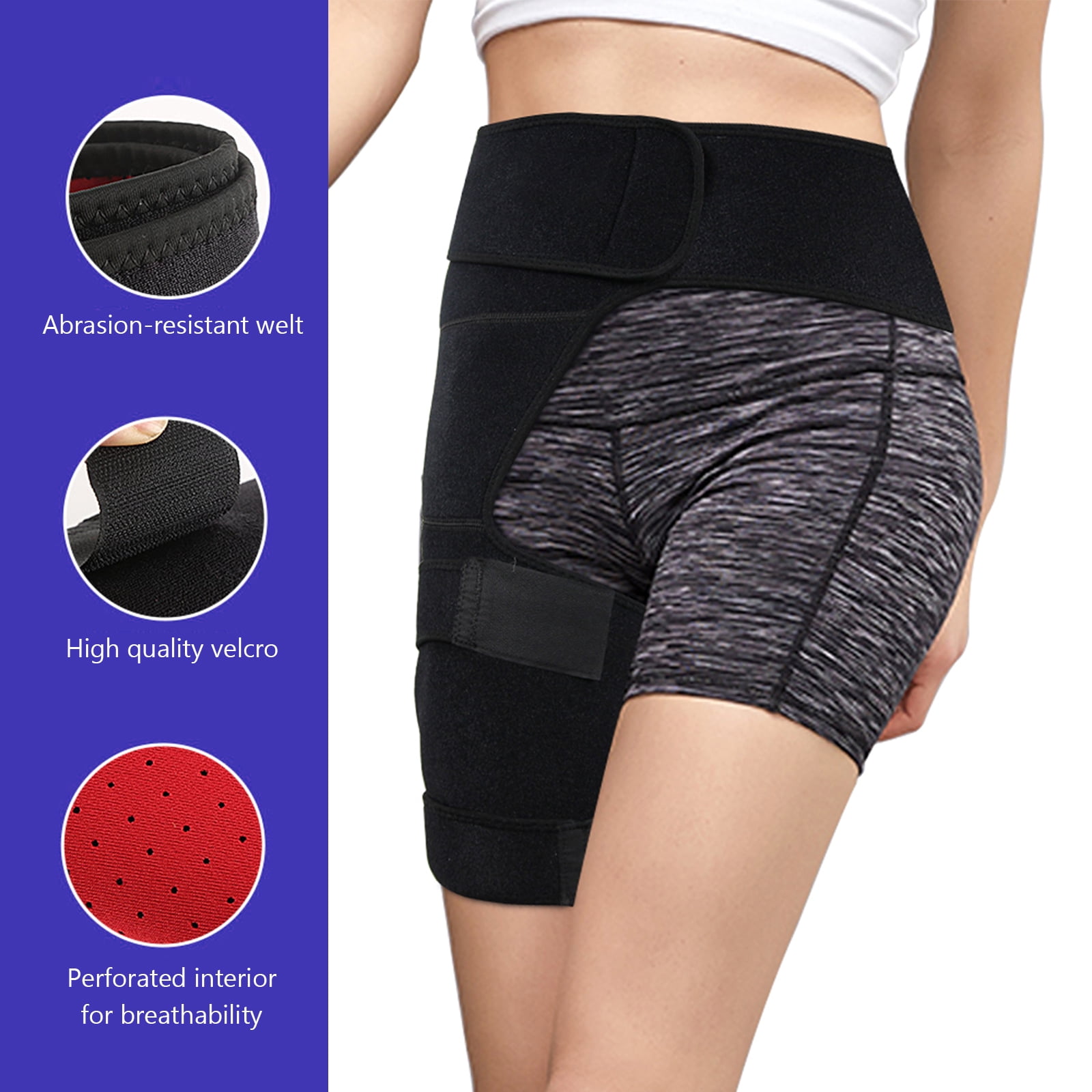 Aptoco 2 Pcs Black Hip Support Compression Sleeve for Men and Women ...