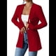 thumbnail image 3 of Chaqueta de Traje Informal de Oficina para Mujer, de Larga, con un Botón y Abertura Frontal, con Diseño de Gofre Rojo L, 3 of 8