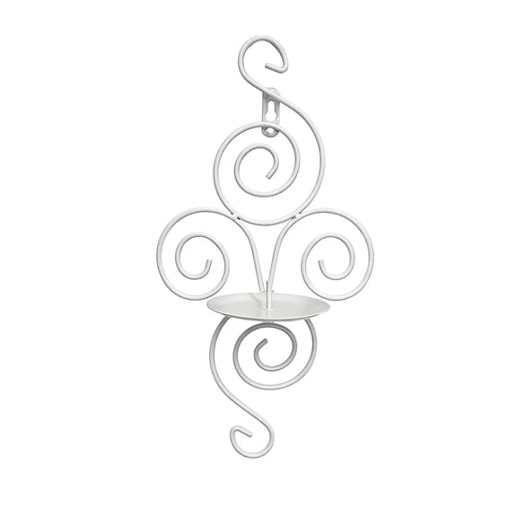 KQJQS Vintage Wrought Iron Wall Mounted Candle Holder with Drip Tray & Hook, Rustic Decorative Sconce for Home Living Room Bedroom Wedding Party Ambiance Decor