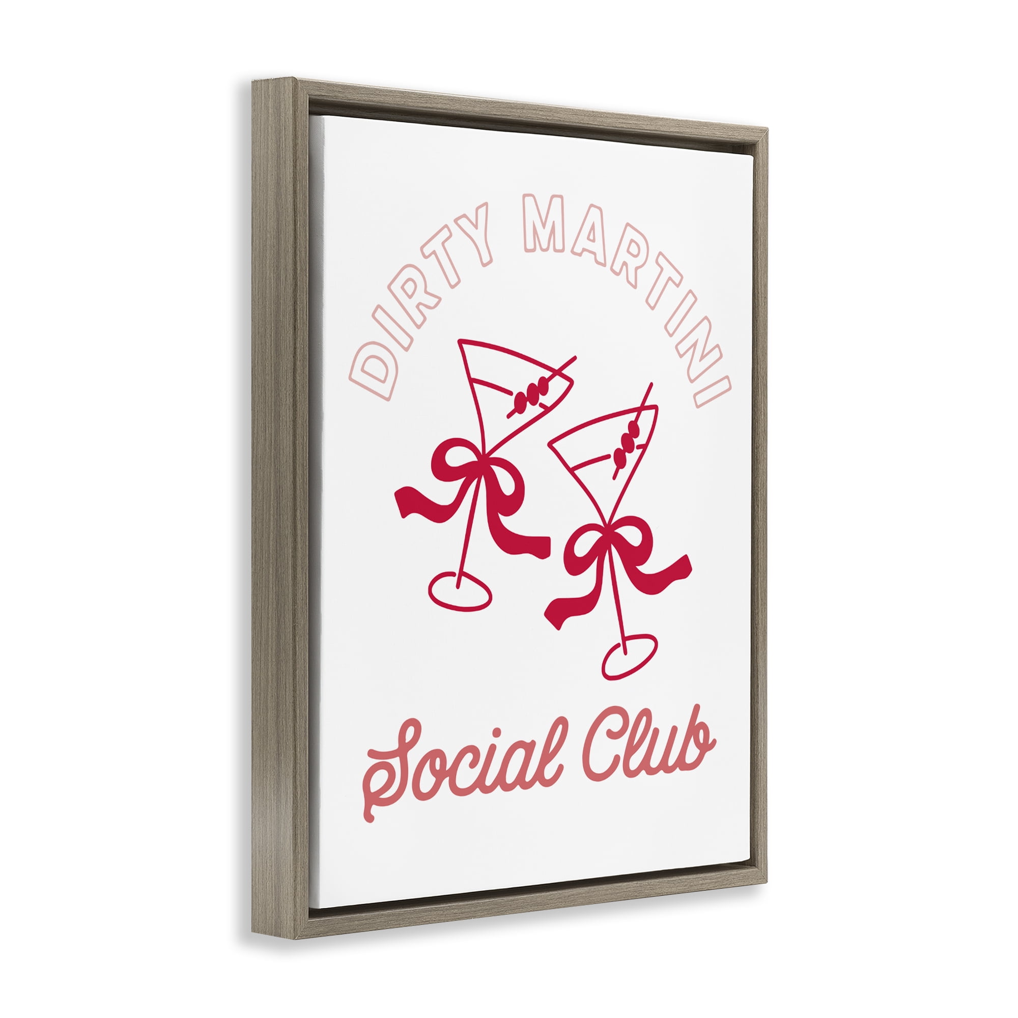 Stupell Industries Pink Martini Social Club Brown Framed Floater Canvas Wall Art, design by Lettered and Lined