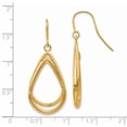 thumbnail image 2 of 14K Yellow Gold Polished and Textured Shepherd Hook Earrings, 2 of 5