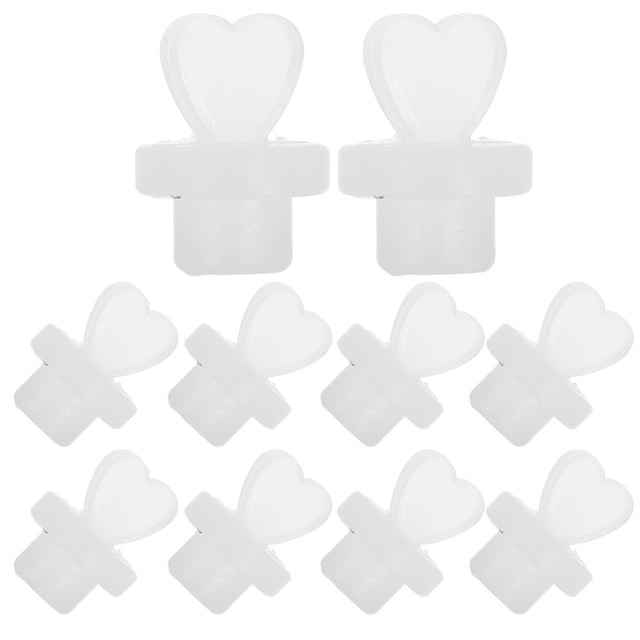 10 tapas de silicona para pajitas con forma de corazón, a prueba de polvo, para botellas de agua, puntas para pajitas, tapas, protectores de pajitas