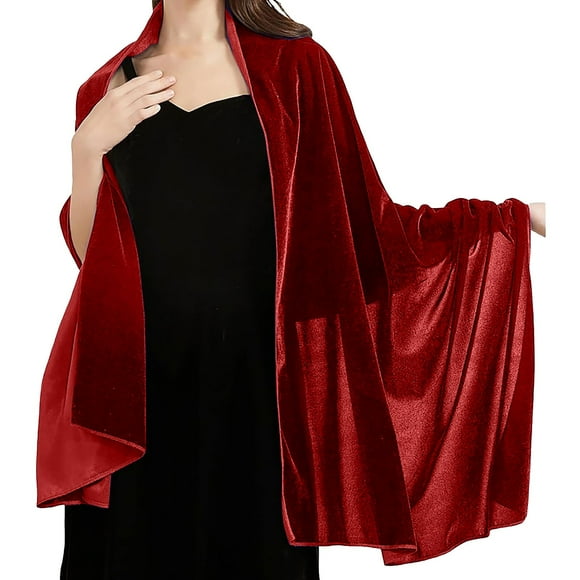 Women's Velvet Shawl and Wrap for Elegant Evening Wear - Wrap for Wedding Bridesmaid Outwear Prom Dress Accessories Scarf Soft Sheer Evening Shawl