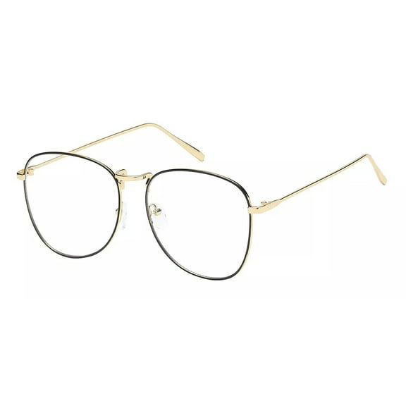 Large Oversized Geek Fashion Glasses Clear Lens Thin Metal Frame Nerd Glasses
