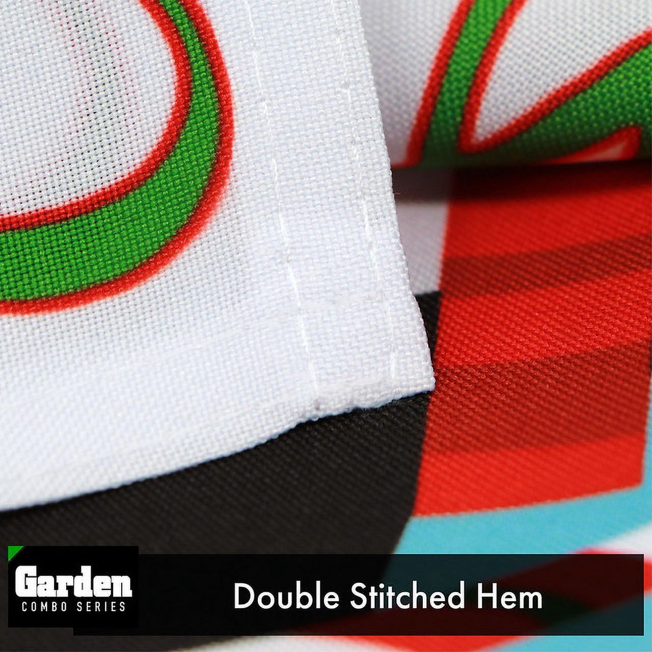 G128 2sets: 36"x16" Garden Yard Flag Stand Black & 12"x18" Christmas Garden Flag Penguin Candy Cane