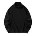 thumbnail image 3 of Miluxas Mens Fuzzy Fleece Sweatshirt Quarter Zip Pullover Long Sleeve Winter Fall Outdoor Warm Outerwear Black M(M), 3 of 4