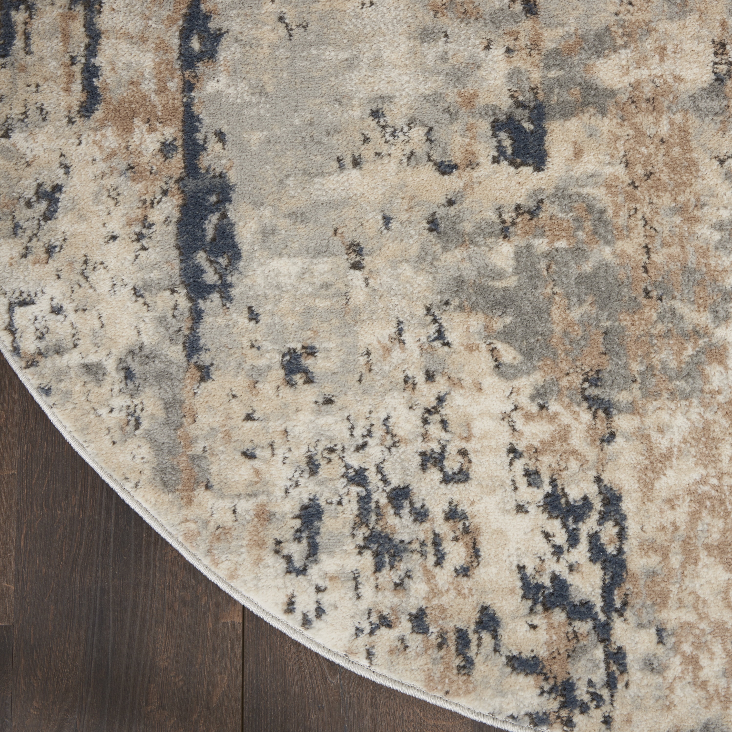 Nourison Concerto Abstract Beige Grey 10' x Round Area Rug (10 Round)