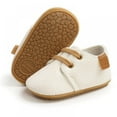 thumbnail image 2 of Newborn Baby Boy High Grade PU Lace-up Non-slip Soft Sole Toddler Frist Waliking Shoes, 2 of 11
