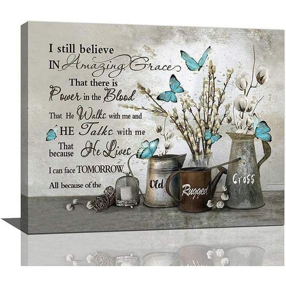 Rustic Wall Art Flower Inspirational Quotes Canvas Bathroom Decor Farmhouse Country Artworks Home Decor For Bathroom Living Room Bedroom Kitchen Office Framed Ready To Hang 12x16 Inch