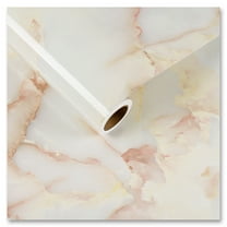 CRE8TIVE 24"x354" Glossy Marble Contact Paper Yellow Peel and Stick Countertop Wallpaper Self Adhesive Removable Waterproof Wall Paper Vinyl for Bathroom Backsplash Kitchen Cabinets Drawer Shelf