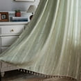 thumbnail image 6 of JOOJA St. Patrick's Day Green 2 Panels Embroidery Boho Cotton Linen Window Curtains for Living Room,Green 55" W x 84"L, 6 of 7