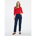 thumbnail image 3 of Time and Tru Women's High Rise Straight Leg Jeans, 30" Inseam Regular, Sizes 0-20, 10S-16S, 3 of 6