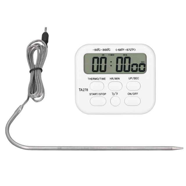 Termómetro para carne con temporizador, termómetro digital de cocina Termómetro de cocina digital alto con temporizador Termómetro para alimentos con temporizador Uso conveniente