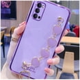 thumbnail image 1 of Bonita funda de teléfono con cadena para la muñeca con corazón de amor para Samsung Galaxy A32 A02 A20S A50 A20 A21 A21S A31 A71 A52 A72 A51, cubierta de parachoques chapada Tan Jianjun unisex, 1 of 2