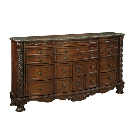 Ashley Furniture North Shore Dresser Dark Brown Walmart Com