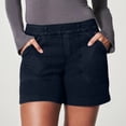 thumbnail image 2 of JWZUY Women's Stretch Twill Shorts Casual Jeans Bermuda Shorts Regular Fit Shorts with Pockets Summer Chino Short Denim Pants 6-Navy XXXL, 2 of 7