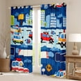 thumbnail image 4 of jejeloiu Ambulance Police Car Blackout Curtains Set of 2 (52x84 Each),Emergency Rescue Vehicle Window Curtains,Cute Graffiti Curtains and Drapes For Boys Kids,Lightweight Room Decor, 4 of 6
