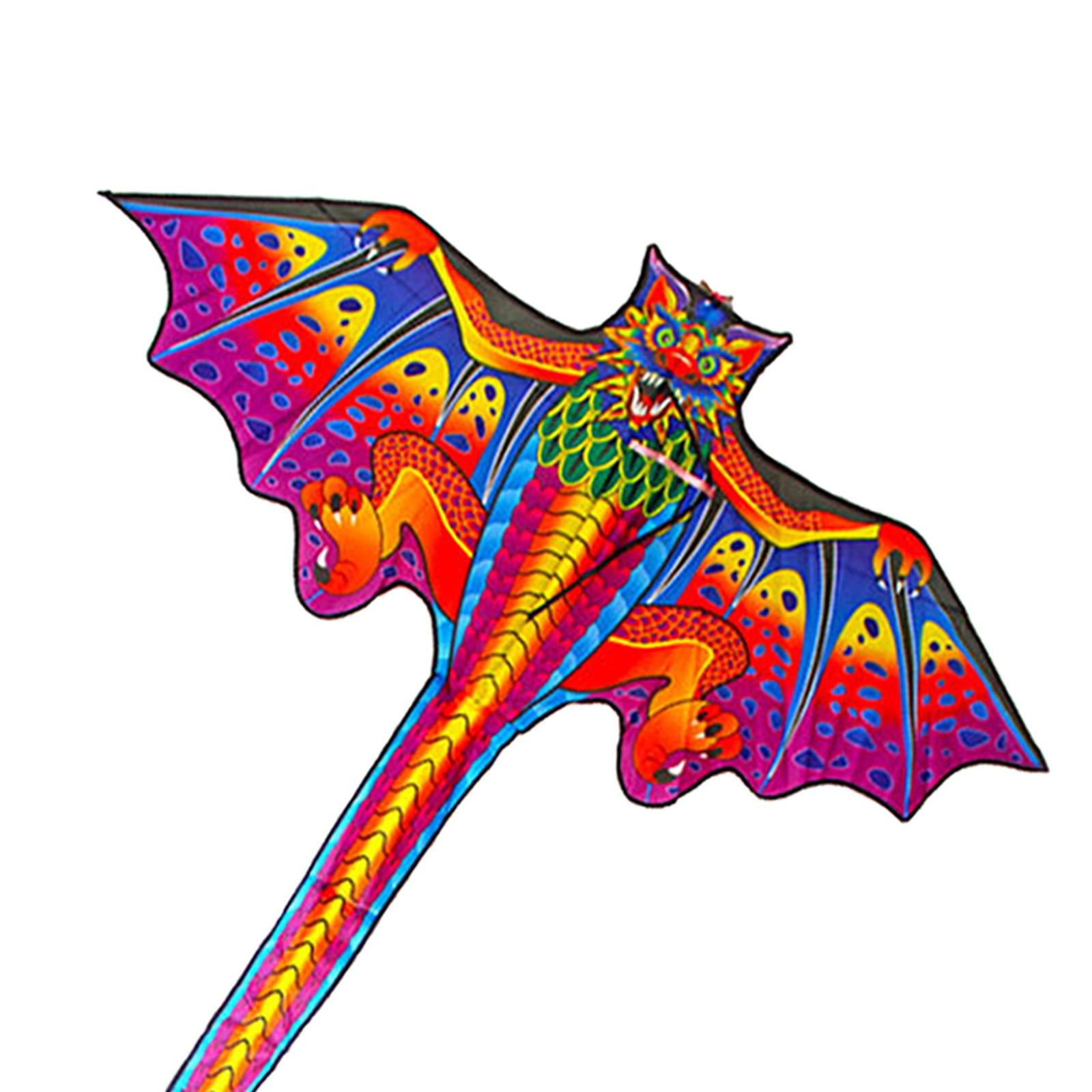 Wswqop 3D Dragon Kite Large Animal Huge Wingspan for Kids Adults with Flying Tools Long Red and 100m Line
