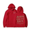 thumbnail image 6 of Jesus Has My Back Hoodie Christian Sweatshirt for Teen Girls Long Sleeve Jesus Hoodie Christian Religious Sayings Pullover Sweater Oversized Bible Verse Sweatshirts Red XXL, 6 of 7