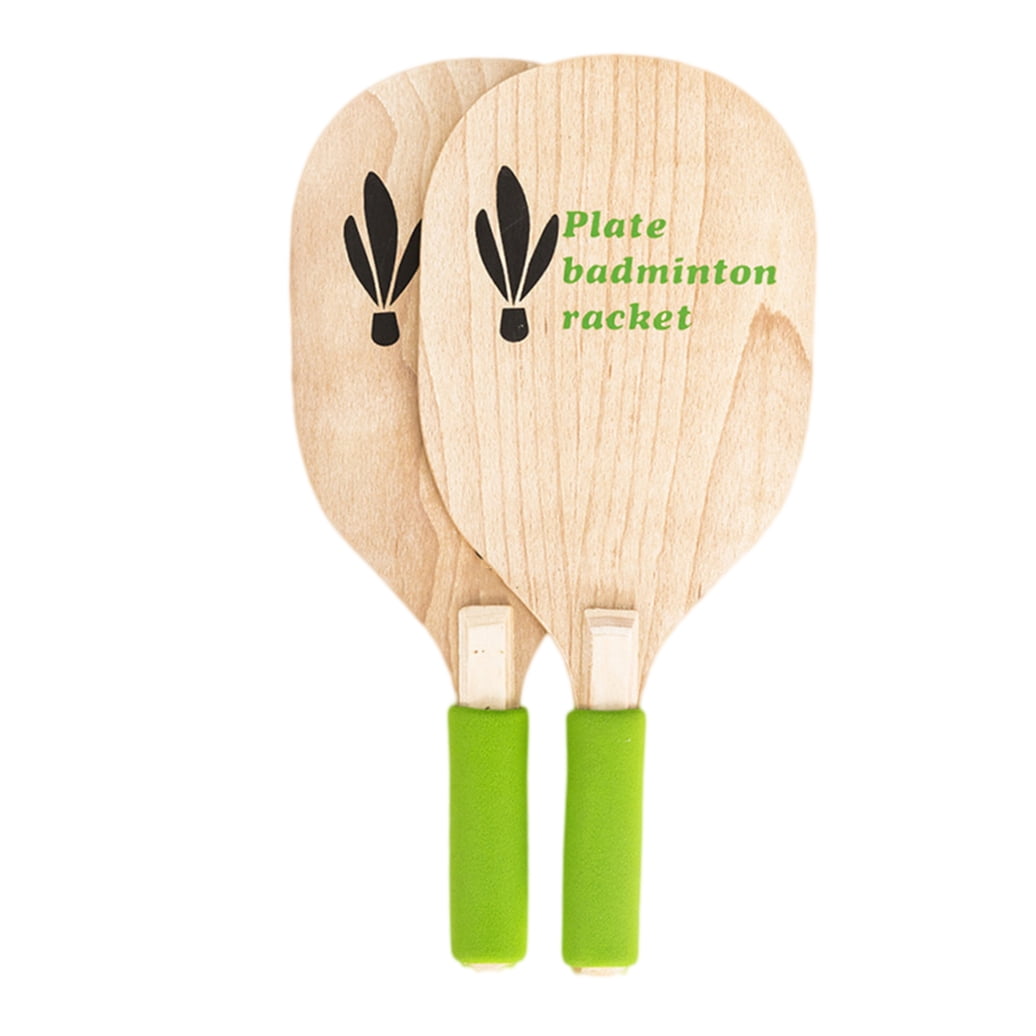 Worgeous 2PCS/Set Wooden White Maple Wooden Badminton Racket Beach Racquet
