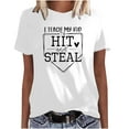 thumbnail image 2 of Fiudx Camisas de Mujer Mujer Casual Verano Impresión Manga Corta Cuello Redondo Suelta Camiseta Blusa Tops, 2 of 5
