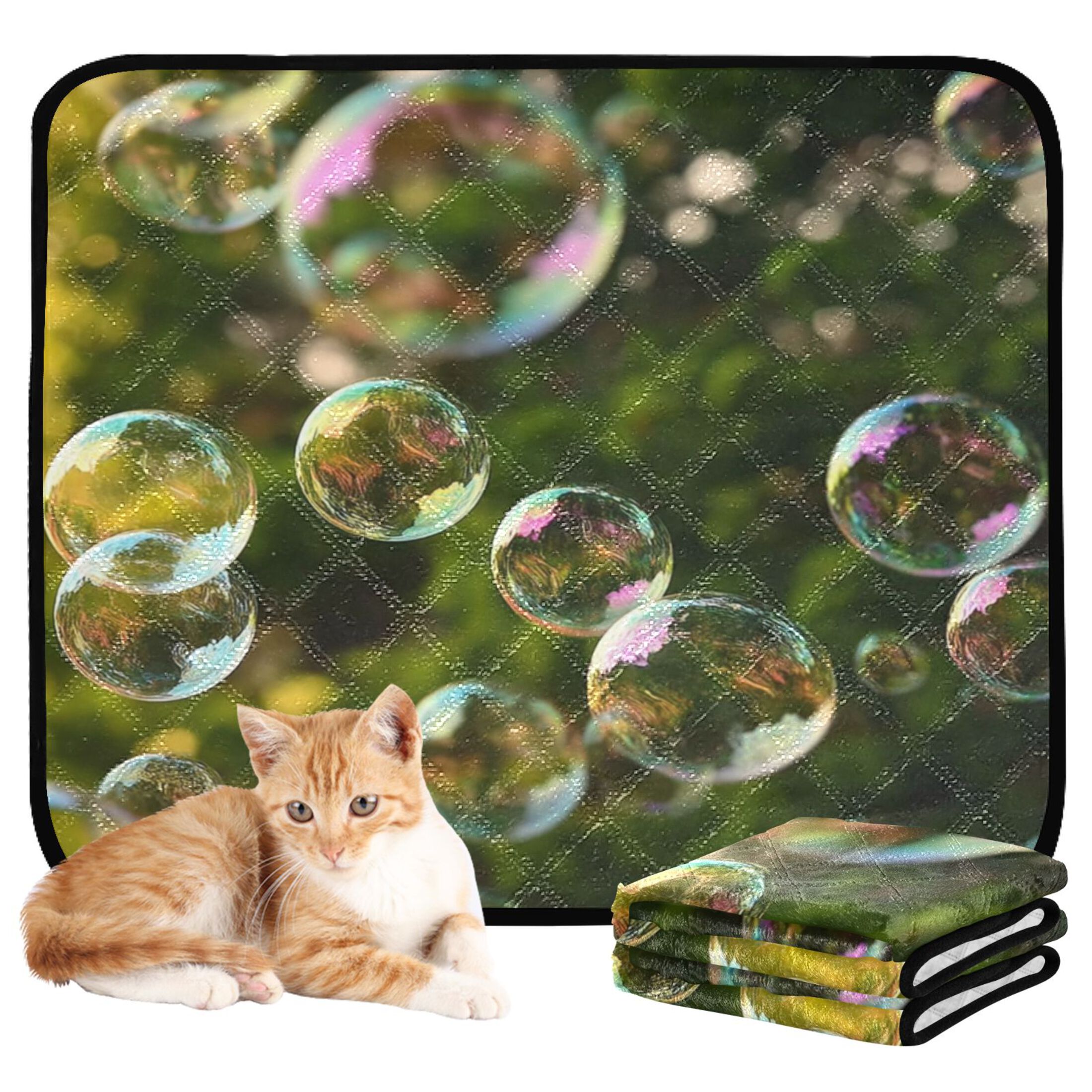 IAUYY Washable Pee Pads for Dogs Smallx3 Absorbent and Leak-Proof Non-Slip Reusable Puppy Pee Pads for Dogs Applicable to Playpen Potty Crate Radiant with Iridescent Brilliance