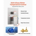 thumbnail image 5 of Wall Mounted Rainfall Shower System,12" Square Shower Head with Handheld Sprayer and Brass Valve Trim Kit in Brushed Nickel Finish, 5 of 12