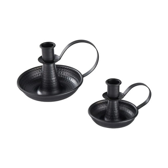 Pack of 2 Candle Holders Antique Finish Fireplaces Wedding Home Table Accent